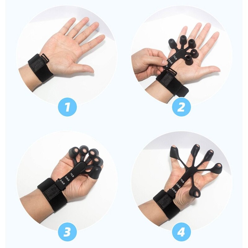 Vastupidav silikoonist sõrmehaarats, reguleeritav sõrmetugevdaja käepide, jõutreening, haaratsriba sõrmepikendustreening