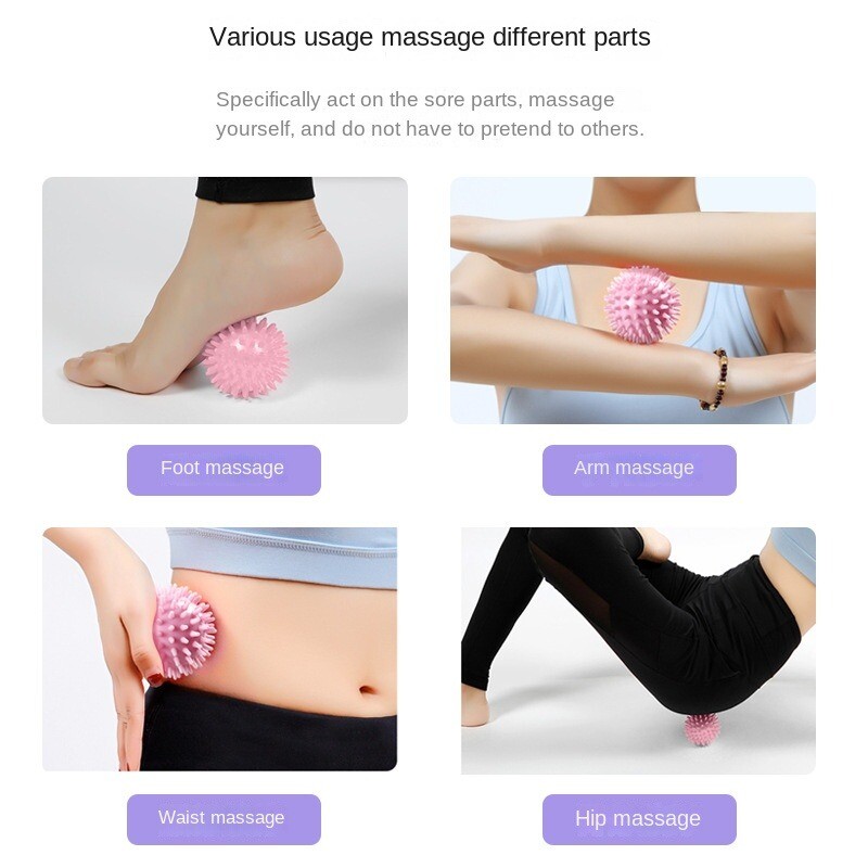 9cm PVC špicatá masážna loptička na jogu, trigger point, šport, fitness, ruky a nohy, bolesť, úľava od stresu, relaxácia svalov, unisex bodná masážna loptička