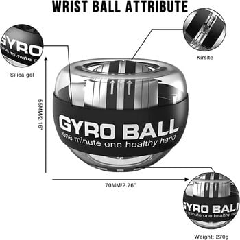 LED Αυτόματη εκπομπή φωτός Gyro Wrist Force Handball Αυτόματη εκκίνηση Δονούμενες μπάλες Gyroscope Gyroball Ball Power