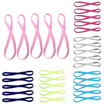 5 τμχ Candy Color Γυναικείες μπάντες μαλλιών γιόγκα Sports Headband Girls Sport Αντιολισθητικό ελαστικό ελαστικό Sweatband Football Running