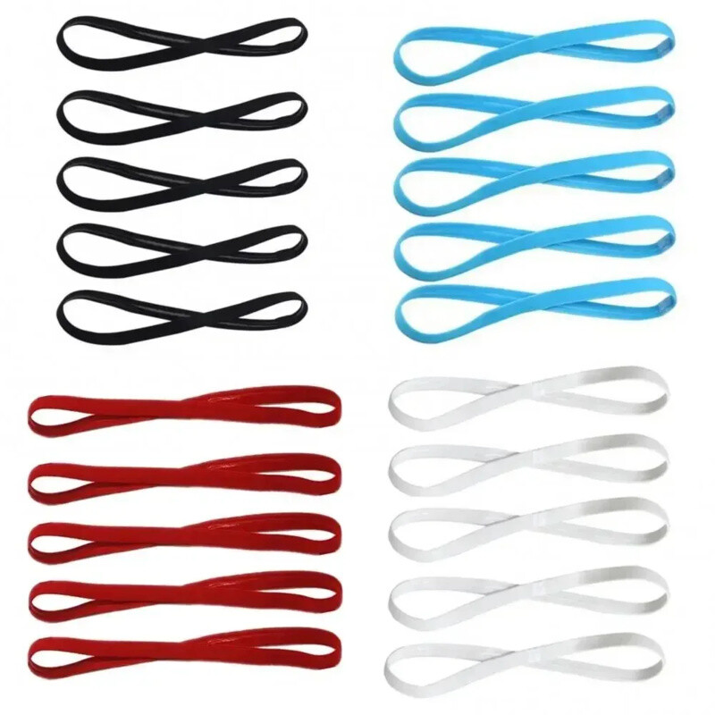 5 ks cukríkových farieb pre ženy, mužov, jogu, športové čelenky pre dievčatá, športové, protišmykové, elastické, gumené, potné pásky, futbal, beh