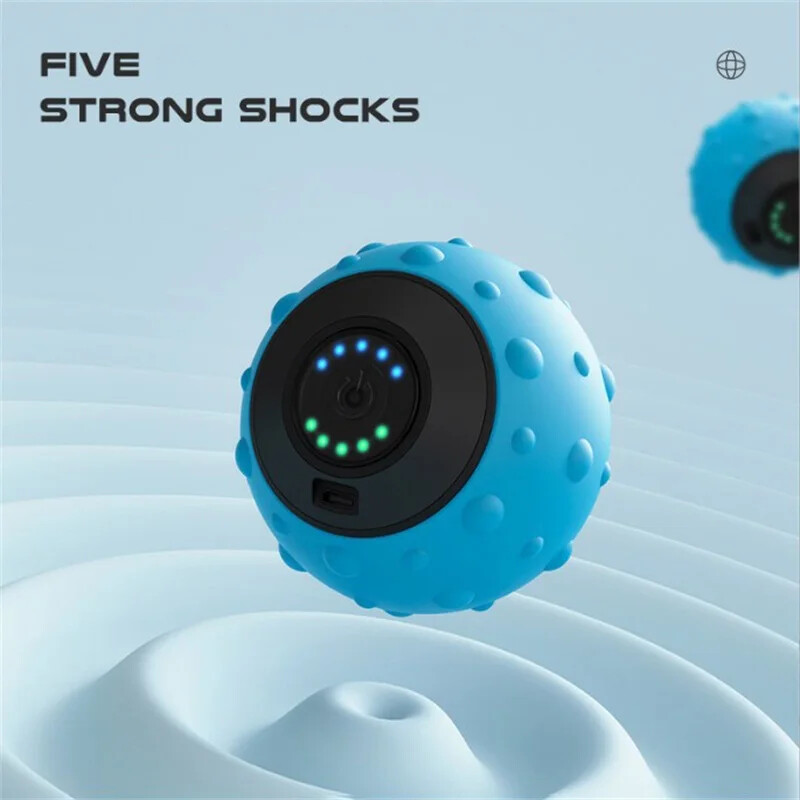 5 ātrumu augstas intensitātes vibrējoša masāžas bumba muskuļu un plantāra fascīta sāpju mazināšanai jogas fitnesa elektriskais masāžas veltnis