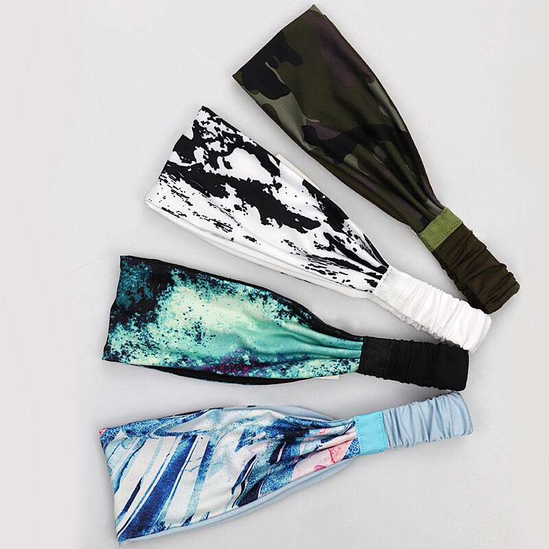 【P12】 Joga elastinga moterų/vyrų plaukų juosta Sportinė bėgimo spalvinga fitneso juostelė Damen vasaros mada, patogi prakaito juosta