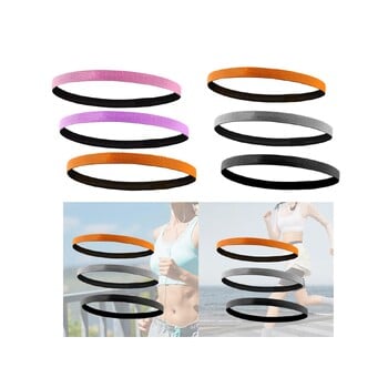 3x Sport Headbands Αντιολισθητικά Αξεσουάρ πολλαπλών χρήσεων Stretch Ανδρικές Γυναικείες μπάντες μαλλιών δώρο για γυμναστική γυμναστική γιόγκα ποδόσφαιρο