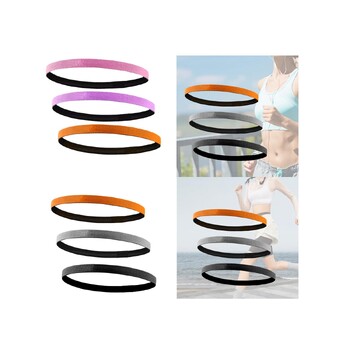 3x Sport Headbands Αντιολισθητικά Αξεσουάρ πολλαπλών χρήσεων Stretch Ανδρικές Γυναικείες μπάντες μαλλιών δώρο για γυμναστική γυμναστική γιόγκα ποδόσφαιρο