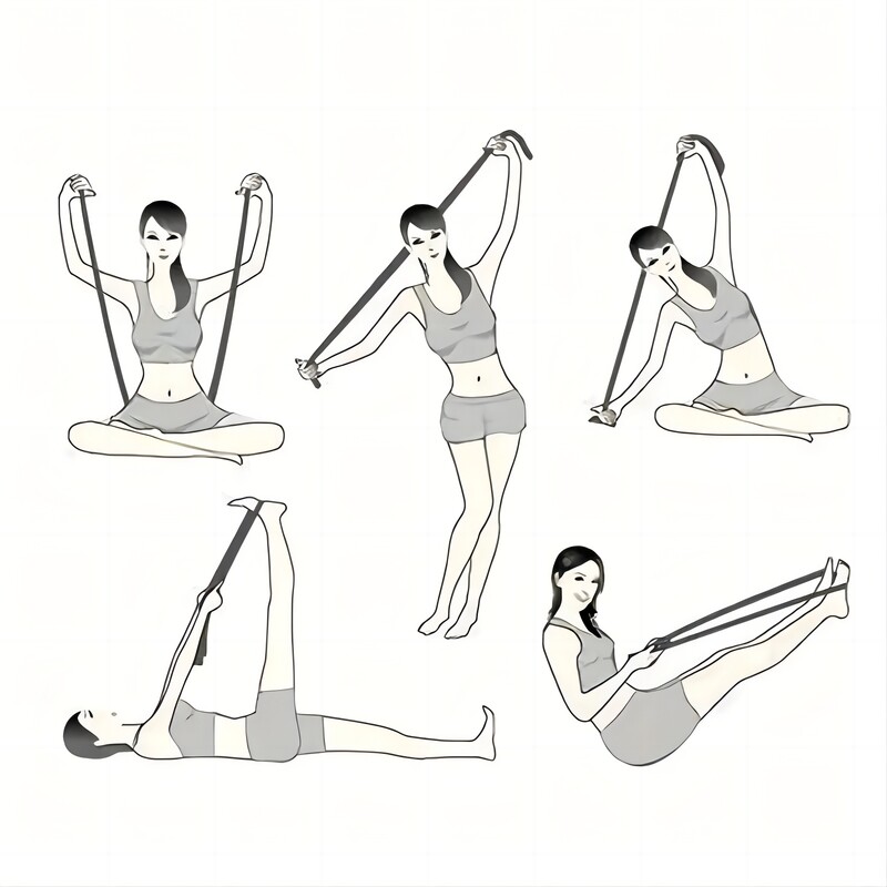 Yoga Stretching Band 8-segment Digital High Elasticity Fitness Products Dvoslojna kompozitna traka Dance Tension Band