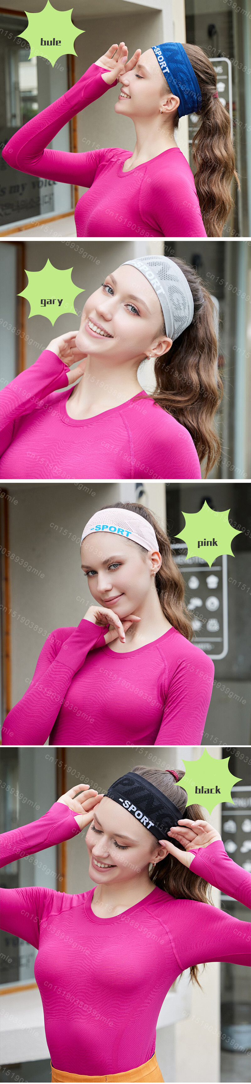 Sportinė Joga Prakaito juosta Gym Fitness Kvėpuojanti plaukų juosta bėgimo tempimo prakaito tvarsčiai Galvos juosta plaukų apvyniojimo petnešėlė mankštai skirta prakaito juosta