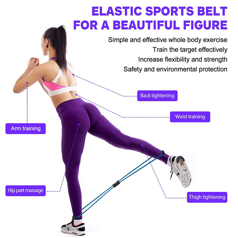 Fitness 8-slovná joga elastická páska TPE gumová odporová guma fitness fitness vybavenie expander cvičenie posilňovňa cvičebný vlak