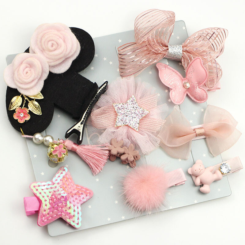 Dodaci za kosu za bebe u korejskom stilu, kopče za kosu, dodaci za vrpce, set šešira za bebe, novogodišnja poklon kutija