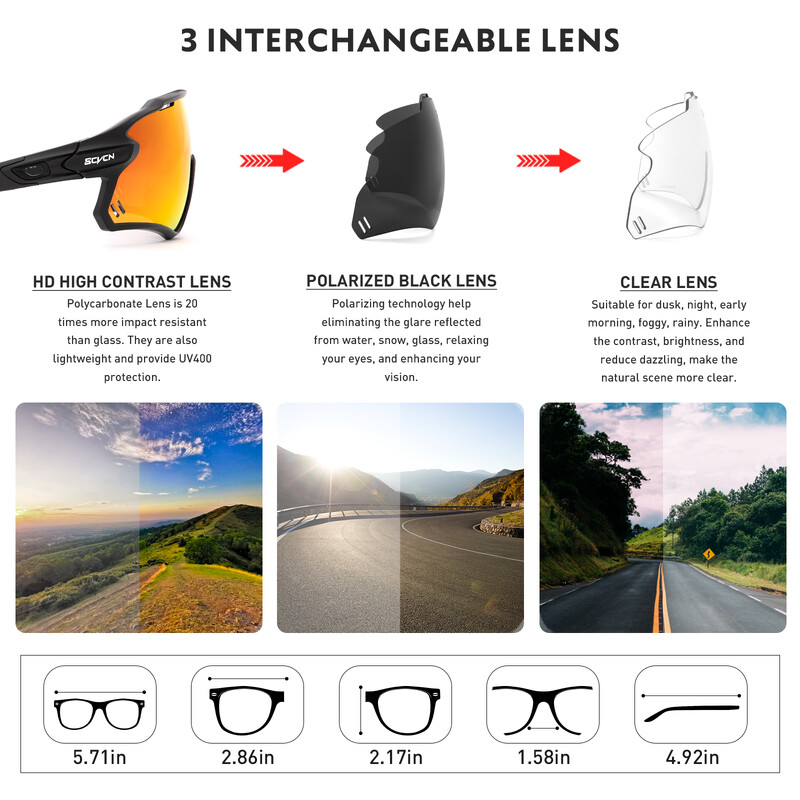 SCVCN Biciklističke polarizirane naočale MTB jahanje Sunčane naočale za trčanje Muškarci Žene Biciklističke naočale za bicikle Naočale za ribolov na otvorenom