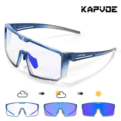Kapvoe fotokromatske sunčane naočale za biciklizam Naočale za brdski biciklizam Muškarci Žene UV400 Sportske naočale za trčanje na otvorenom crveno plava leća