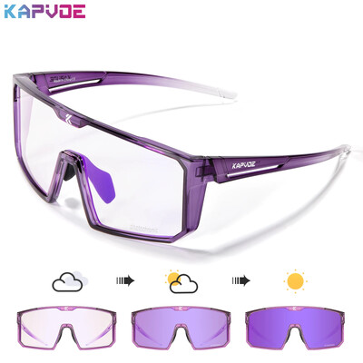 Kapvoe fotokromatske sunčane naočale za biciklizam Naočale za brdski biciklizam Muškarci Žene UV400 Sportske naočale za trčanje na otvorenom crveno plava leća