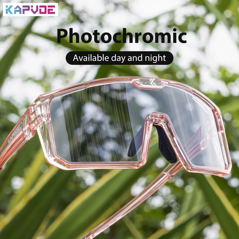 Kapvoe fotokromatske sunčane naočale za biciklizam Naočale za brdski biciklizam Muškarci Žene UV400 Sportske naočale za trčanje na otvorenom crveno plava leća