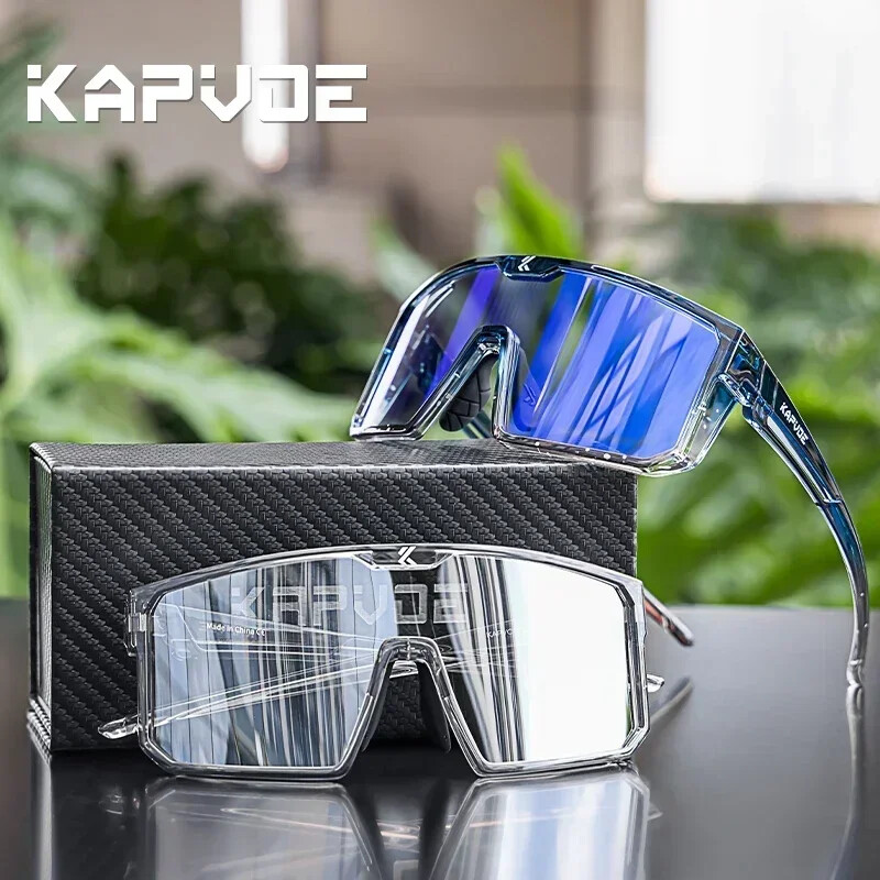 Kapvoe fotokromatske sunčane naočale za biciklizam Naočale za brdski biciklizam Muškarci Žene UV400 Sportske naočale za trčanje na otvorenom crveno plava leća