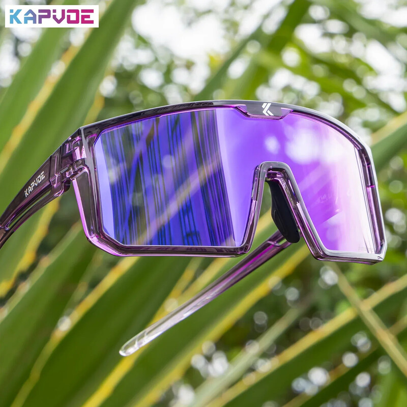 Kapvoe fotokromatske sunčane naočale za biciklizam Naočale za brdski biciklizam Muškarci Žene UV400 Sportske naočale za trčanje na otvorenom crveno plava leća