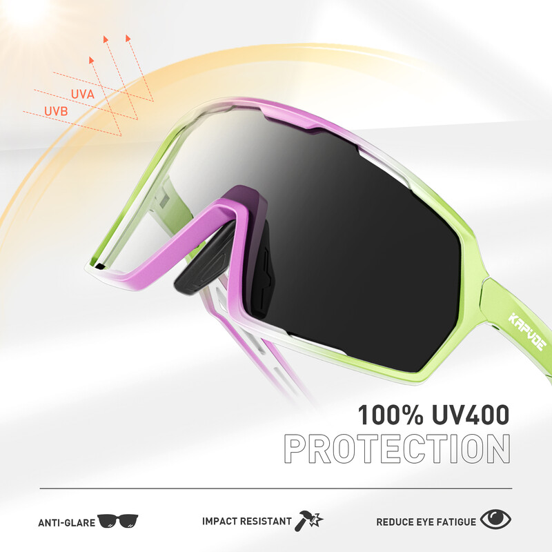 Kapvoe Photochromic Riteņbraukšanas Saulesbrilles Vīriešiem Sievietēm Riteņbrilles Braukšanai Braukšanai UV400 Kalnu velosipēda brilles Brilles Sports