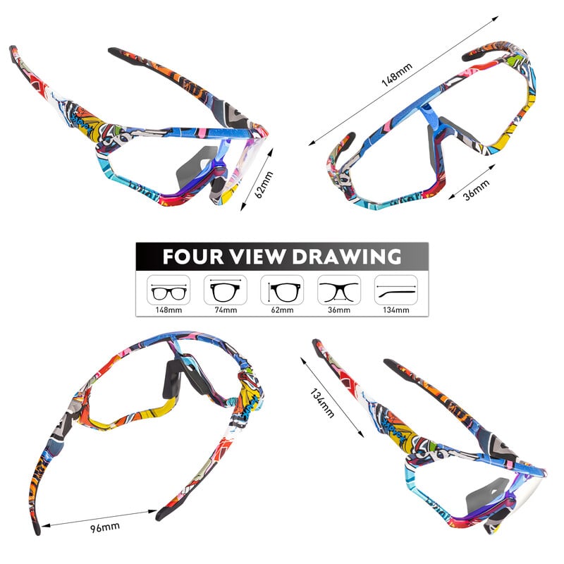 Kapvoe fotokromatske sunčane naočale za biciklizam Muškarci Žene Cestovni Mtb Brdski bicikl Biciklističke naočale Biciklističke naočale Sportske naočale za trčanje