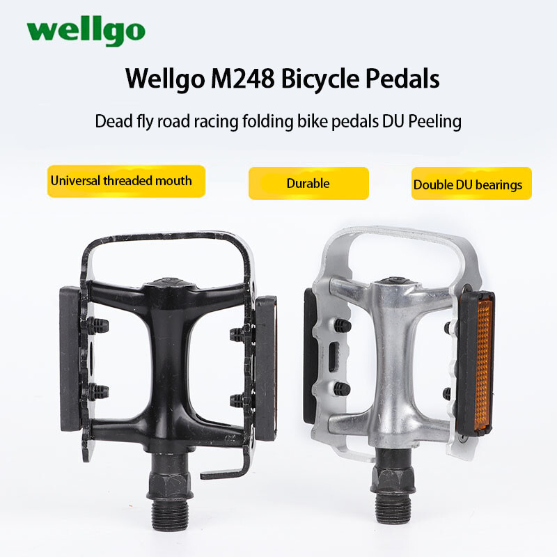 WELLGO M248 MTB pedale Aluminijske ultra-lagane neklizajuće pedale za cestovni bicikl Racing Folding Bike DU Perlin Bearing Pedale s navojem