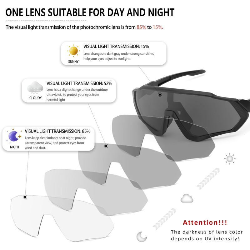 Kapvoe fotokromatske sunčane naočale za biciklizam Muškarci Žene Sport Cestovni Mtb Brdski bicikl Biciklističke naočale Biciklističke naočale Naočale Zaštitne naočale