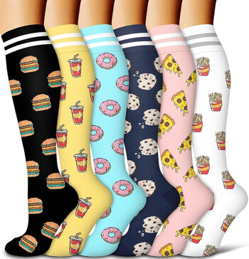 Animal Fruit Compression Socks for Men Women Running Nurse Compression Socks Nurses Sport 6 PIRS Ladies Lady Womens Running