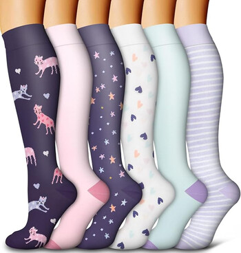 Animal Fruit Compression Socks for Men Women Running Nurse Compression Socks Nurses Sport 6 PIRS Ladies Lady Womens Running