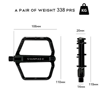 SHANMASHI Mountain Bicycle Pedals 2024New CNC κράμα αλουμινίου ελαφρύ ρουλεμάν Mtb Bike Cleats Θεραπεία στίλβωσης πεντάλ