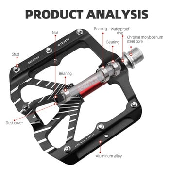 3 σφραγισμένα ρουλεμάν πεντάλ ποδηλάτου Υπερελαφρύ αντιολισθητικό για CNC BMX MTB Ποδήλατο δρόμου Ποδηλασία Ποδήλατο βουνού