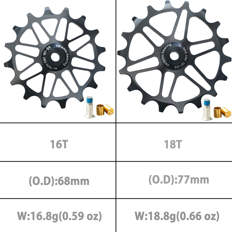 16T 18T Keramička remenica Stražnji mjenjač Jockey Wheel Guide Dijelovi bicikla za Shimano R8000/R8050/R8070/R9170/R9150/R9100/8800RD
