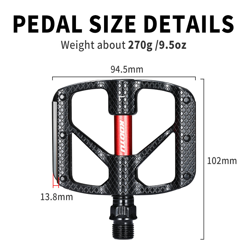 Lacné ultraľahké pedále na bicykel, hliníkové pedále na horský bicykel 9/16, univerzálne s bezpečnostnými odrazkami