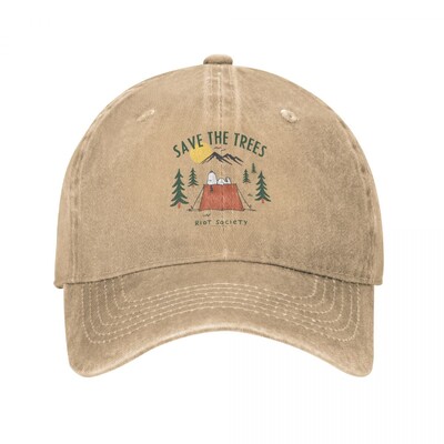 Divat Hivatalos Peanuts Snoopy Save The Trees Baseball sapka Uniszex Szomorú mosott Snapback sapka kültéri futó golfsapka sapka