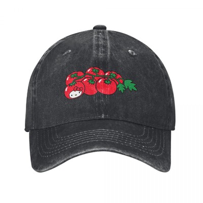 Klasszikus hivatalos Hello Kitty paradicsomos baseballsapkák uniszex bajba jutott pamut snapback sapka kültéri futó golf sapka