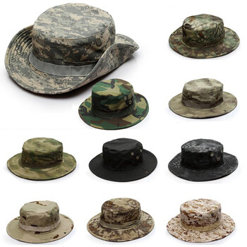 Καμουφλάζ Τακτικά καπέλα για άνδρες Boonie Hat atacs Camo Sun Bucket Καπάκι Ψάρεμα Πεζοπορία Κυνήγι Καπέλα gorras Εργαλείο