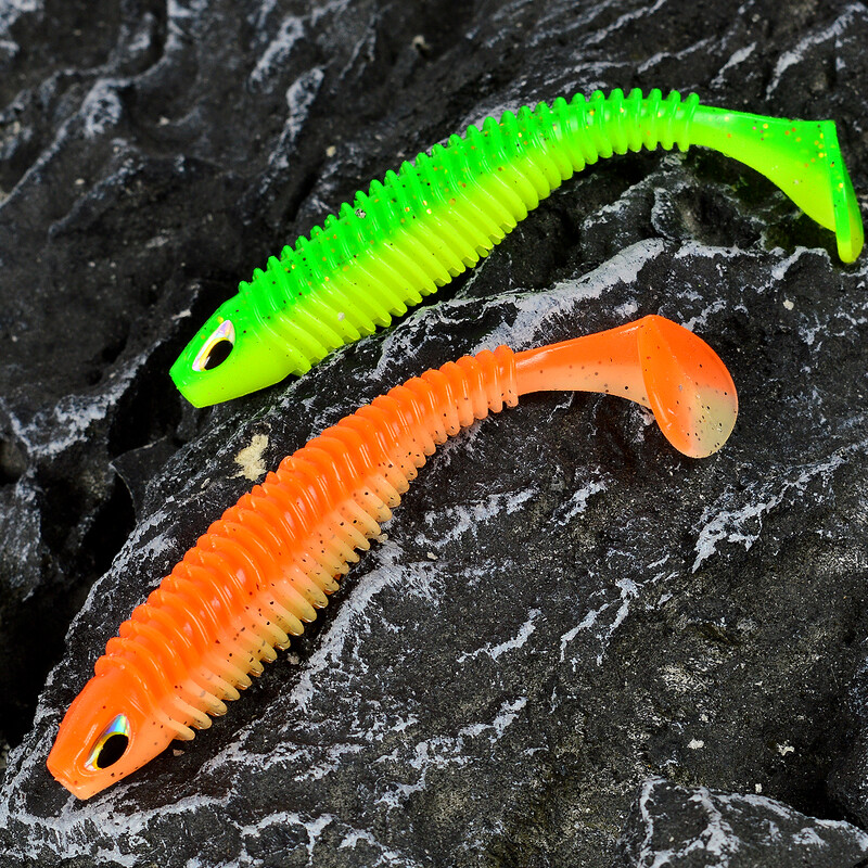 Super Lures T-Tail mäkká rybárska nástraha silikónová návnada 6 farieb 80/100 mm 5/10 g 5/8 ks/balenie woblerov nástrahy párové swimbait