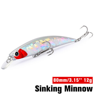 TSURINOYA Rybárska návnada Potápavá rybka 80S 12g DW96 8cm Veľká skalná ryba Tvrdá nástraha Jerkbait Sladkovodná potoková morská návnada Wobblery