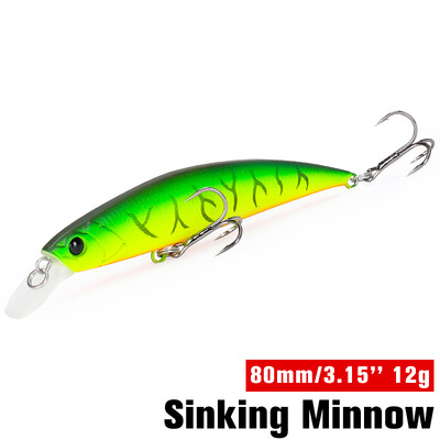 TSURINOYA Rybárska návnada Potápavá rybka 80S 12g DW96 8cm Veľká skalná ryba Tvrdá nástraha Jerkbait Sladkovodná potoková morská návnada Wobblery