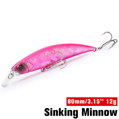 TSURINOYA Rybárska návnada Potápavá rybka 80S 12g DW96 8cm Veľká skalná ryba Tvrdá nástraha Jerkbait Sladkovodná potoková morská návnada Wobblery