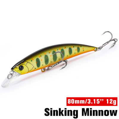 TSURINOYA Rybárska návnada Potápavá rybka 80S 12g DW96 8cm Veľká skalná ryba Tvrdá nástraha Jerkbait Sladkovodná potoková morská návnada Wobblery