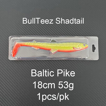 BullTeez Shadtail 12.5cm 16g 18cm 53g ShadTeez 12cm 15g Меки примамки за риболов на костур, щука, хищник