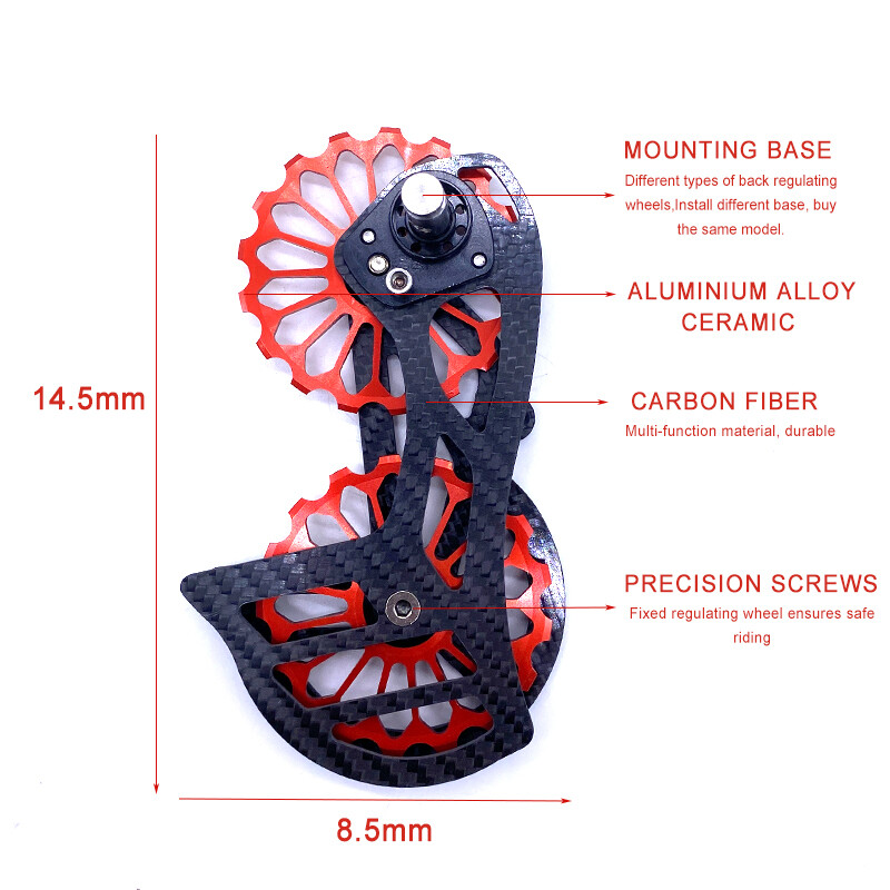 Stražnji mjenjač s keramičkim ležajem od ugljičnih vlakana Jockey remenica 17T za SRAM Red AXS/Force AXS za Shimano 4600/4700/5700