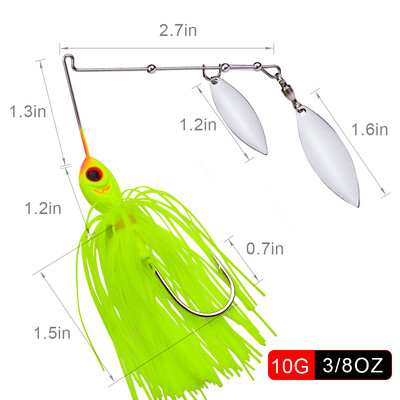 1kom Spinner Bait 10G 14G Metalna varalica Tvrda varalica za pecanje Spinner varalica Spinnerbait Okretni ribarski pribor za štuku Wobbler Ribolov