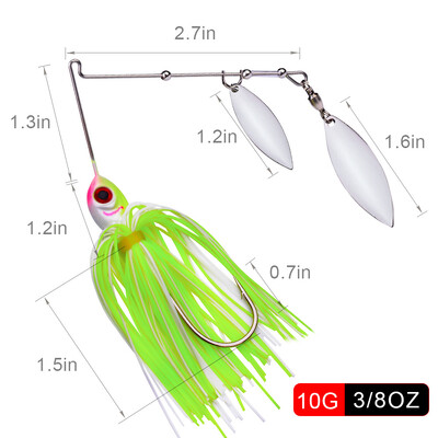 1kom Spinner Bait 10G 14G Metalna varalica Tvrda varalica za pecanje Spinner varalica Spinnerbait Okretni ribarski pribor za štuku Wobbler Ribolov