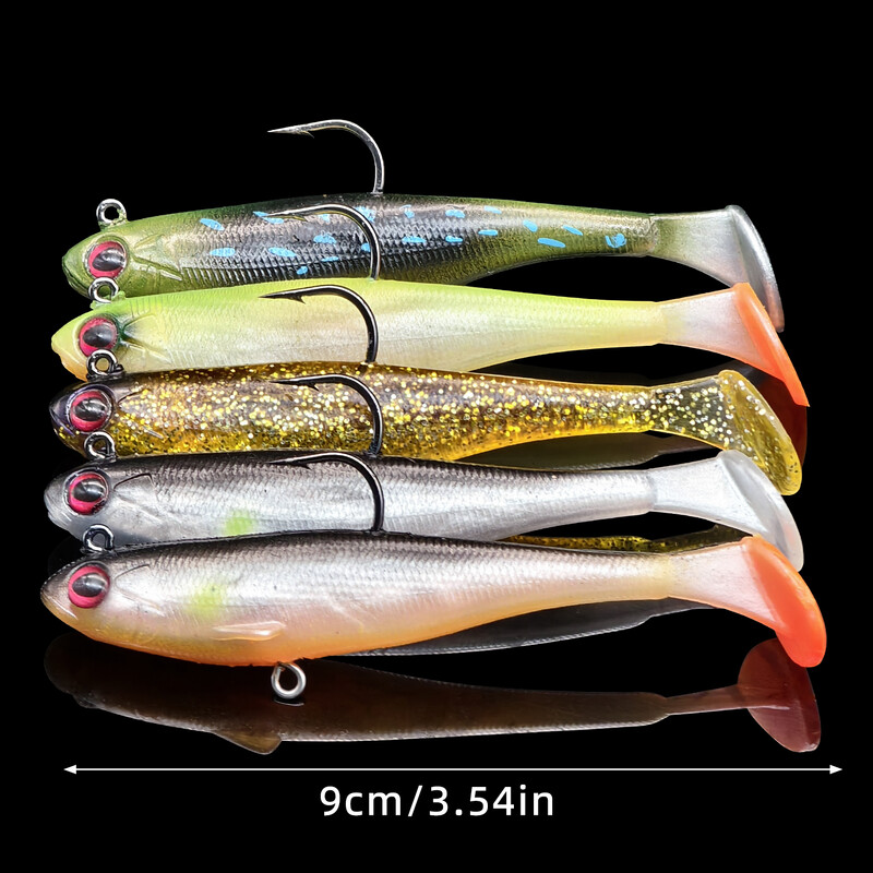 ANFS 5kom set mekanih mamaca za pecanje Meki mamac za plivanje za pecanje brancina Vrhunski mamac za pecanje za slatkovodni morski pesca