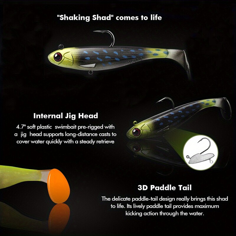 ANFS 5kom set mekanih mamaca za pecanje Meki mamac za plivanje za pecanje brancina Vrhunski mamac za pecanje za slatkovodni morski pesca