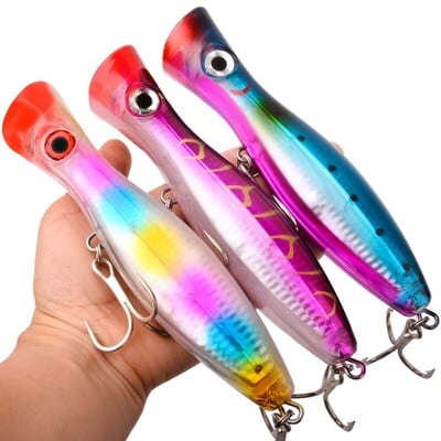 1 db 41g/83g-os Big Popper úszó wobbler horgászcsalik, Topwater trolling mesterséges műanyag kemény csali, horgászfelszerelés