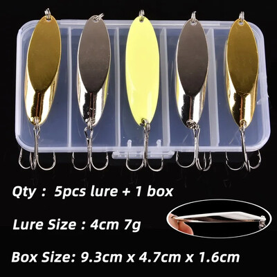 5PCS 3g-21g Svjetleća metalna žlica za ribolov, tvrdi mamci, bass srebrna žlica za ribolov, mamac za pecanje, vobleri Isca umjetni