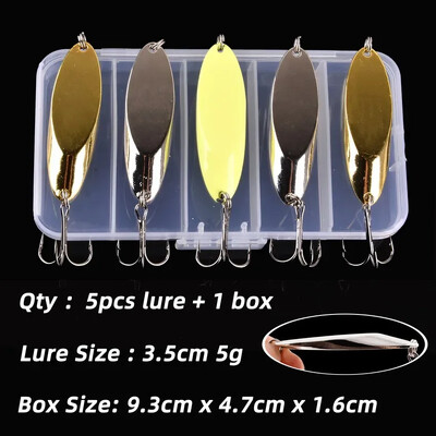 5PCS 3g-21g Svjetleća metalna žlica za ribolov, tvrdi mamci, bass srebrna žlica za ribolov, mamac za pecanje, vobleri Isca umjetni