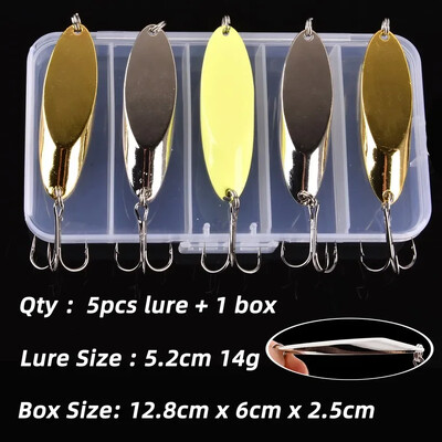 5PCS 3g-21g Svjetleća metalna žlica za ribolov, tvrdi mamci, bass srebrna žlica za ribolov, mamac za pecanje, vobleri Isca umjetni