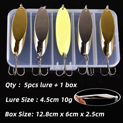 5PCS 3g-21g Svjetleća metalna žlica za ribolov, tvrdi mamci, bass srebrna žlica za ribolov, mamac za pecanje, vobleri Isca umjetni