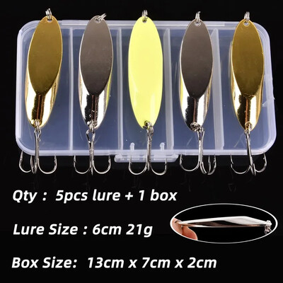 5PCS 3g-21g Svjetleća metalna žlica za ribolov, tvrdi mamci, bass srebrna žlica za ribolov, mamac za pecanje, vobleri Isca umjetni