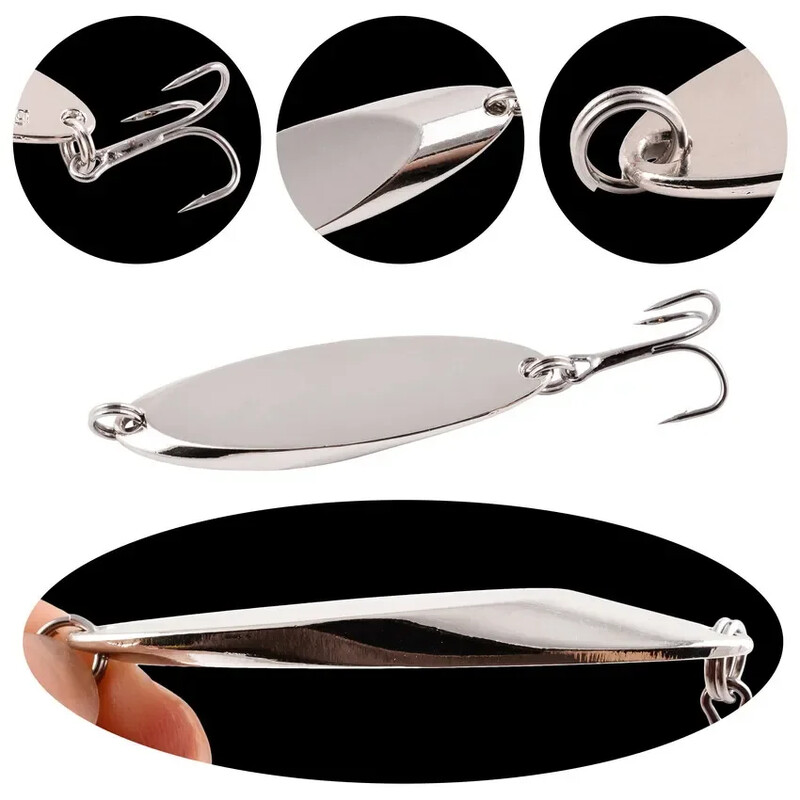 5PCS 3g-21g Svjetleća metalna žlica za ribolov, tvrdi mamci, bass srebrna žlica za ribolov, mamac za pecanje, vobleri Isca umjetni